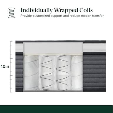 ZINUS 10 Inch True Support Hybrid Mattress [New Version], Twin, Fiberglass Free, Medium Feel, Motion Isolation, Certified Safe Foams & Fabric, Mattress in A Box - Image 6