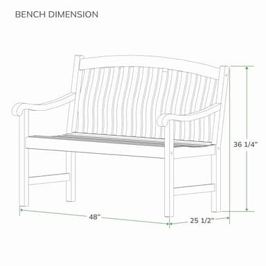 Cambridge Casual Arie 4-Foot Teak Wood Outdoor Garden Bench – Weather-Resistant Wooden Patio Bench for Porch, Deck, Lawn, Backyard, or Balcony – Stylish and Durable Seating - Image 11