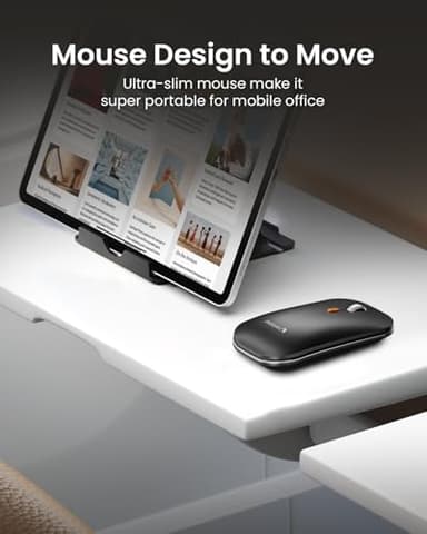 ProtoArc Foldable Keyboard and Mouse, XKM01 True Full-Size Folding Wireless Keyboard Mouse Combo for Business Travel, a Portable Office Suite On-the-Go, Compatible with Laptop iPad Tablet - Black Gray - Image 5