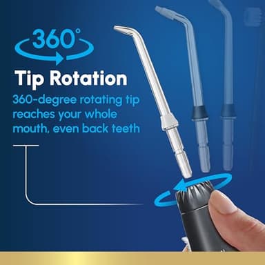 Waterpik Aquarius Water Flosser For Teeth Cleaning, Gums, Braces, Dental Care, Electric Power With 10 Settings, 7 Tips For Multiple Users And Needs, ADA Accepted, Black WP-662, Packaging May Vary - Image 6