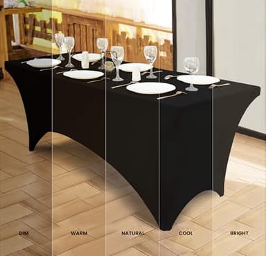 Utopia Kitchen Spandex Tablecloth 2 Pack [6FT, Black] Tight, Fitted, Washable and Wrinkle Resistant Stretch Rectangular Patio Table Cover for Event, Wedding, Banquet & Parties [72Lx30Wx30H Inch] - Image 4
