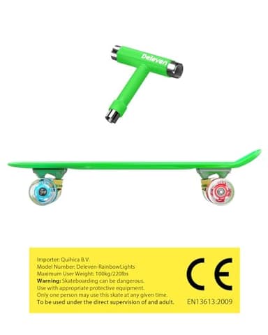 Deleven 22" Skateboard with Bright LED Wheels, Skate Tool, ABEC 7 Bearings - for Kids Beginners Adults - Image 13