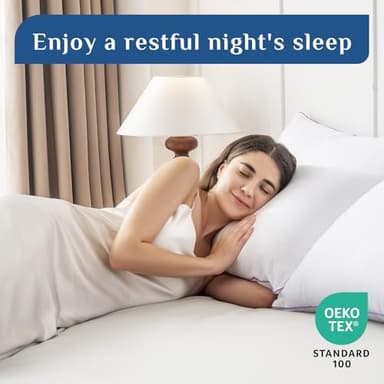 JOLLYVOGUE Pillows Queen Size Set of 2, Medium Supportive Bed Pillows with Super Soft Down Alternative Fill, Luxury Fluffy Hotel Quality for Side, Back, and Stomach Sleepers - Image 6