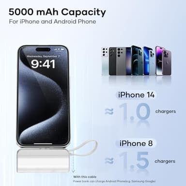 5000mAh Mini Portable Charger Compatible with iPhone 14/13/12/11/XR/XS/X/8/7/6, MFi Certified Ultra-Compact 20W PD Fast Charging Power Bank Mini Cute Battery Pack (2Pack) - Image 7