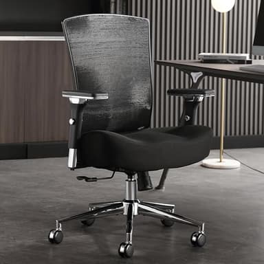 Big and Tall Office Chair 500lbs, Ergonomic Oversize Mesh Desk Chair, Heavy Duty High Back Computer Chair with Wide Thick Seat Cushion, Adjustable Lumbar Support, 4D Armrests - Image 2
