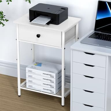 Pabroni Night Stand Bedside Tables for Small Space Large End Table with Drawers and Shelf Side Table Night Stands with Wood Storage Shelf, Rustic Side Table for Bedroom, Living Room, Study, Office - Image 7