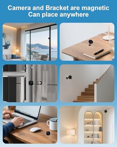 AOBOCAM 1080P HD Mini Camera for Indoor Security with App Control Motion Detection & Night Vision Wireless WiFi Rechargeable Pet Camera for Home/Office 24/7 Cycle Save (Black) - Image 6