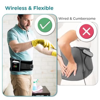 Comfytemp Cordless Heating Pad with Massager for Back Pain Relief, Portable Lower Back Massager FSA Eligible HSA Rechargeable, Birthday Gifts for Women Men Mom Dad Seniors Christmas 3 Heat 30 Auto-Off - Image 8