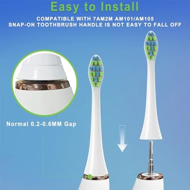 YMPBO 10 Pack Toothbrush Replacement Heads Compatible with 7AM2M AM100/AM105/AM111 Electric Toothbrush, Soft Brush Bristles, White - Image 5