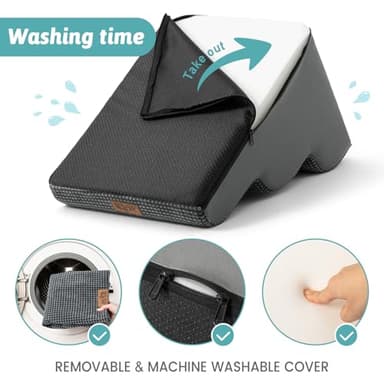 COZY KISS Dog Stairs for Small Dogs 19.7" H, Curved Dog Step for Puppy, Older or Cat, Medium Pet Ramp for Sofa, Couch or Bed, Ladder with High Density Foam, 15.7x28.3x19.7 inch, 4 Step, Charcoal Grey - Image 7