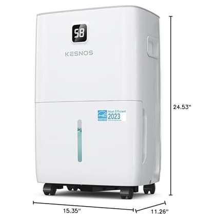 Kesnos 80 Pints Energy Star Dehumidifier for Home & Basement with Drain Hose, Front LED Display and 1.06 Gal Water Tank, Ideal for Spaces up to 5,500 Sq. Ft., Featuring Auto Defrost & Timer Function - Image 2