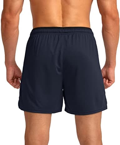 G Gradual Men's Running Shorts with Zipper Pockets Quick Dry Gym Athletic Workout 5" Shorts for Men (Navy, Medium) - Image 3