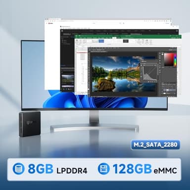 Bmax B1 Mini PC, 8GB RAM/128GB eMMC, Intel N4000, Support 512GB/2TB M.2 SSD Expansion, Small Tiny Desktop Computers, 2.4GHz/5GHz WiFi 5, BT, 4K, Business, Home, Office Computer, Small Pc - Image 4