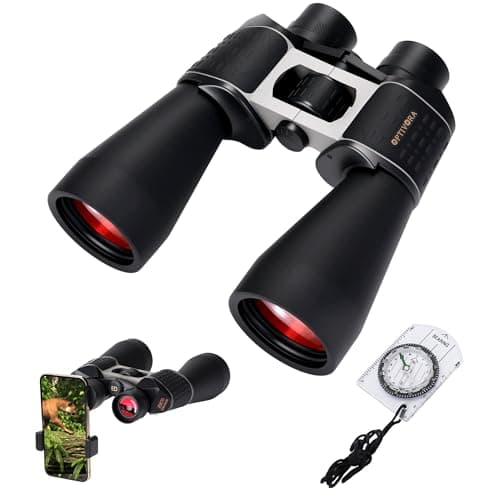 OPTIVORA 20 * 70 Binoculars for Adults High Powered for Bird Watching,Hunting and Traveling with BAK4 Lens,Kit Also Includes Long Range Binoculars Tripod Adapter,Compass and Carrying Bag
