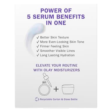 Olay Super Serum - Niacinamide, Vitamin C & E, Collagen Peptide, AHA - 5-in-1 Skin Care Benefits for Face - Healthy Glow, Brightening, Hydrating, Smoothing, Firming, Evens Tone, Anti-Aging, 1.7 Oz - Image 19