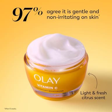 Olay Vitamin C Face Moisturizer, Brightening Cream for Women, Instant Hydration, Evens Tone, Dark Spot & Hyperpigmentation Reduction, Glowing Skin Care - Niaciniamide, Lactic Acid, 1.7 Oz - Image 8