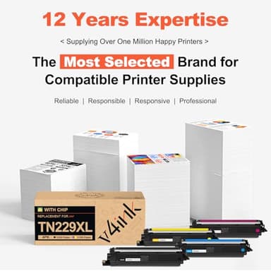 TN229XL Compatible Toner Cartridge for Brother TN229XL TN-229XL TN229 XL to use with MFC-L3780CDW MFC-L3720CDW HL-L3280CDW HL-L3220CDW MFC-L3765CDW HL-L3300CDW HL-L3295CDW Printer (4 Packs) - Image 7