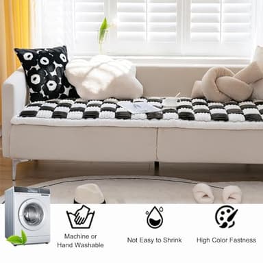 Awjcsv Couch Cover for Dogs Washable, Sofa Cover Protector, Couch Covers for 3 Cushion Couch Sofa Pet Friendly, Soft, Non Slip (27.6 x 59 Inch, Grey) - Image 5