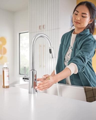 Moen Riley Chrome Motionsense Wave Sensor Touchless One Handle Pulldown Kitchen Faucet Featuring Power Clean, 7402EW - Image 2