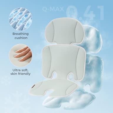 Momcozy Stroller Cooling Pad | Universal Soft Cooler Pad, Breathable & Adjustable Car Seat Liner | Detachable 2-Piece Cooling Cushion | Fits Strollers, Car Seat, High Chair, Bassinet, Swing - Image 3
