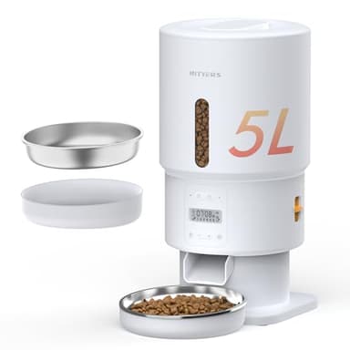 Automatic Cat Feeder - 5L Anti-Clog Cat Food Dispenser with Freshness Preservation, 1-6 Meals/Day, Programmable Portions, 10s Voice, 180-Day Battery Life, Auto Pet Feeder for Multi Cats & Dogs - Image 1