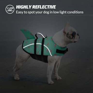 Queenmore Small Dog Life Vest for Swimming, Shark Dog Life Jacket, XS Life Vest for Boating, Puppy Life Jackets for Small Dogs Cats, Pet Floating Dog Swimming Vest with Handle/Leash Hook - Image 5