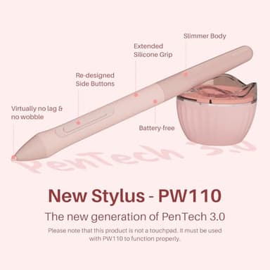 HUION Inspiroy 2 Small Drawing Tablet, Digital Art Tablet with Scroll Wheel, 6 Hot Keys, Battery-Free Stylus, Pink Graphics Tablet for Drawing, Design, Writing, Work with PC, Mac & Android - Image 2