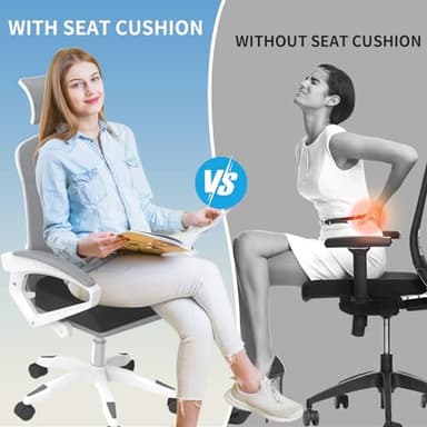 TranquilRelax Large Seat Cushion, Memory Foam Cushion for Long Sitting Hours on Office Chair, Home & Car, Non-Slip Chair Pad for Back, Sciatica, Hip, Coccyx Pain Relief & Post-Surgery Recovery (Black) - Image 6