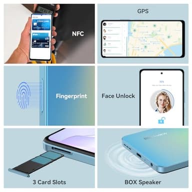 Blackview Shark8 Unlocked Phones, 16GB+256GB/SD 2TB Android Phones, MTK G99, 120Hz 6.78" FHD+, 33W Fast Charge 5000mAh, Android 13 Mobile Phone, 64MP Camera, NFC/Fingerprint/198g, T-Mobile Cellphone - Image 6