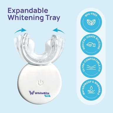 Whitebite Pro Teeth Whitening Gel Kit | Safe for Sensitive Teeth | 32X LED Light | 35% Carbamide Peroxide Whitening Gel & Remineralizing Gel | Powerful Tooth Stain Remover - Image 7