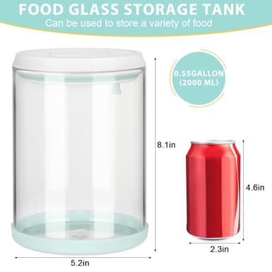 FAFAFLYER POP-Glass Cookie-Candy Airtight-Jar Lid - 2.2Qt/2L Clear glass container | Stackable One-Touch Opening | For Cookie, Candy, Sugar, Flour, Nuts - Image 2
