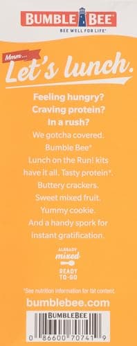 Bumble Bee Lunch On The Run Chicken Salad with Crackers Kit, 8.2 oz (Pack of 4) - Ready to Eat, Includes Crackers, Cookie & Mixed Fruit - Shelf Stable & Convenient Source of Protein - Image 7