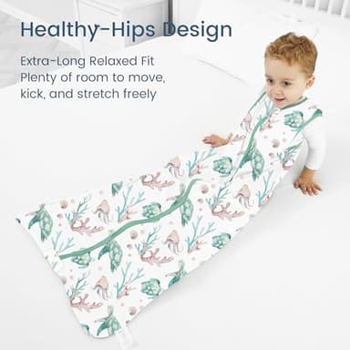 TOTBASIC Toddler Sleep Sack 2T-3T-4T, Light Wearable Blanket Baby Sleeping Bag with 2-way Safe Zipper, Ultra Soft Summer Sleep Sacks for 24-36-48 Months, XL, 2 Pack(Oceanic Crew) - Image 3