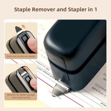 deli Stapler, Desktop Staplers with 830 Staples and Integrated Staple Remover, 40 Sheet Capacity Office Stapler, Black - Image 5