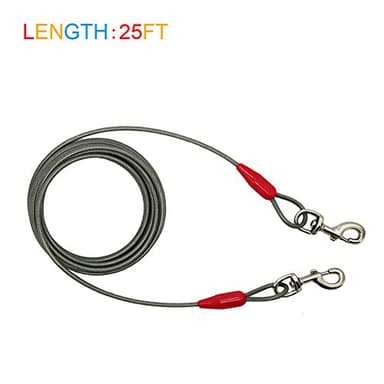 Petest 25ft Tie-Out Cable with Crimp Cover for Super Dogs Up to 250 Pounds - Image 2