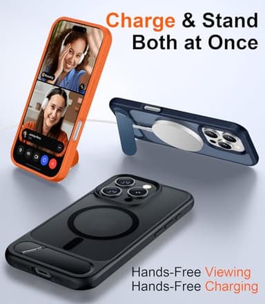 Temdan Magnetic Compatible with iPhone 16 Pro Case, [Built-in Invisible Kickstand][Compatible with MagSafe] [Military Grade Shockproof] Slim Translucent Matte Phone Case for iPhone 16 Pro 6.3" - Image 3