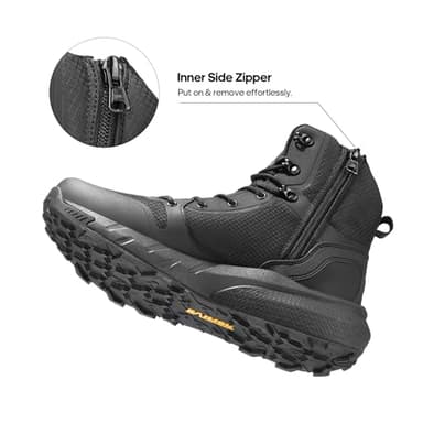 NORTIV 8 Men's Military Tactical Boot Lightweight Comfortable Boots for Work All Day Side Zipper Motorcycle Combat Hiking Boots Metrostrike(8-9 Inches),Size 10.5,Black - Image 4