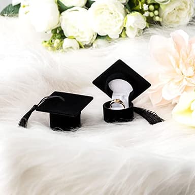 Henoyso 1 Pcs High School Graduation Hat Ring Box for Jewelry Gift Graduation Gift Box High School Class Ring Holder Creative Ring Earring Box for Class 2025 Grad Celebration Party Supplies - Image 7