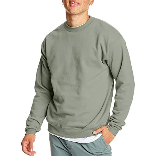 Hanes Mens Ecosmart Fleece Sweatshirt, Cotton-blend Pullover, Crewneck For Men, 1 Or 2 Pack, Stonewashed Green - 1 Pack, Large US - Image 1