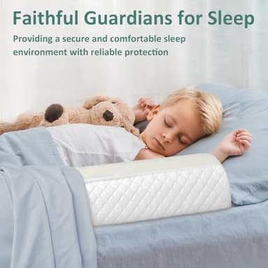 Shinnwa Bed Bumpers for Toddlers (2-Pack) Memory Foam Rail & Adults, Safety Guard Queen, King, Full Bed, Sleep Long Pillow Pads with Non-Slip Bottom Machine Washable Cover - Image 6