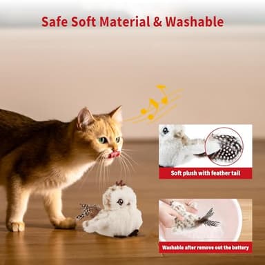 Gigwi Interactive Flapping Cat Toys Catnip, Electronic Flappy Toys Motion Activated, Automatic Cat Toys for Indoor Cats, USB Rechargeable Cat Enrichment Toy for Hunting and Kicker, Bird Prince - Image 8