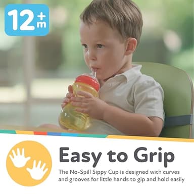 Nuby No-Spill Sippy Cup with Flex Straw for Boys - (3-Pack) 10-Ounce Bottles - Training Sippy Cups for Toddlers 12+ Months - Image 3