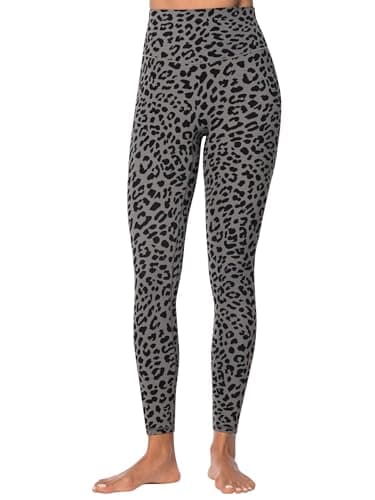 Sunzel Sunzfly Invisible Butt Scrunch Workout Leggings for Women, Butt Lifting High Waisted Gym Yoga Pants with Tummy Control 25" Leopard Charcoal Gray Large - Image 2