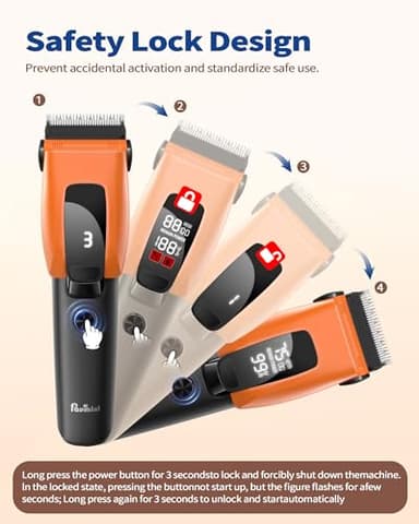 PAPMINI Dog & Cat Grooming Kit for Thick Coats, Heavy Duty Rechargeable Trimmer with LED Display & Storage Bag (Orange, 2 in 1) - Image 9