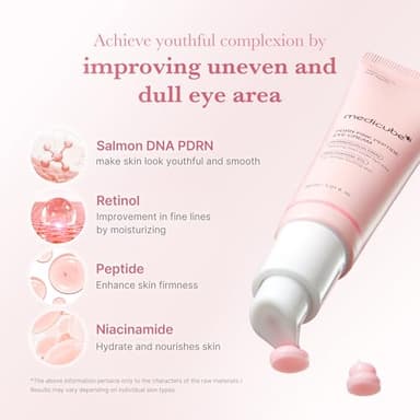 medicube Salmon DNA PDRN Pink Peptide Eye Serum with Niacinamide and 99% Purity Retinol for Fine Lines, Uneven Skin Tone, Korean Skin Care 1.01fl.oz - Image 3
