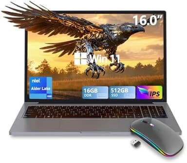 Laptop Gaming,Gaming Laptops,16GB DDR4 512GB SSD,16" FHD 1920 * 1080P PC,Win 11 Pro,Full Metal Housing,N100 Cup(Up to 3.4Ghz),BT, 5G WiFi, 3*USB3.2, Supports Type C Charging,Gray - Image 3