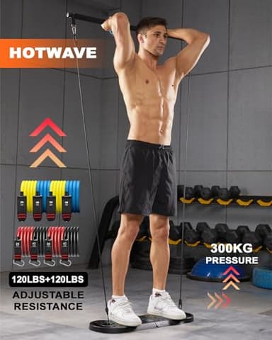 HOTWAVE Portable Exercise Equipment with 18 Gym Accessories.20 in 1 Push Up Board Fitness,Resistance Bands with Ab Roller Wheel,Full Body Workout at Home - Image 5