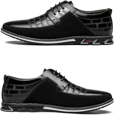 Mens Dress Shoes Comfortable Fashion Dress Sneakers Men Premium Vegan Leather Casual Shoes Business Office Wedding Formal Modern Oxfords - Image 5