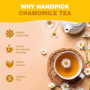 HANDPICK, Organic Chamomile Tea Bags (100 Herbal Tea Bags) Caffeine Free| Premium Floral Chamomile Herbal Tea in Eco-Conscious Teabags | Direct from Source - Image 4