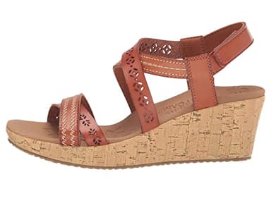 Skechers Women's Beverlee-Delicate Glow Wedge Sandal, Luggage, 8.5 Wide - Image 4